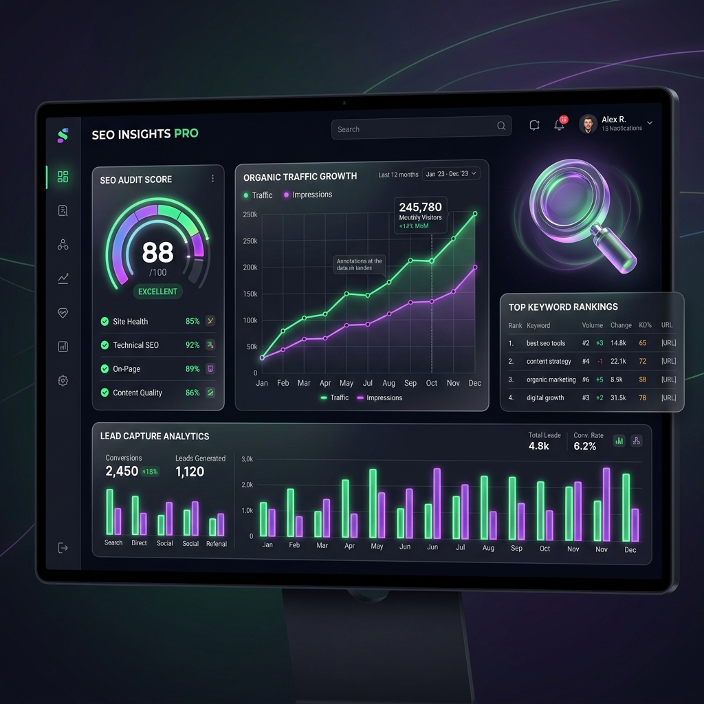 SEO and Lead Generation Performance Dashboard