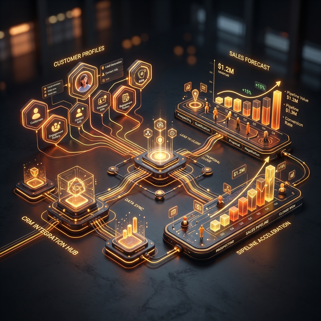 CRM Pipelines and Business Automation Flowchart Dashboard