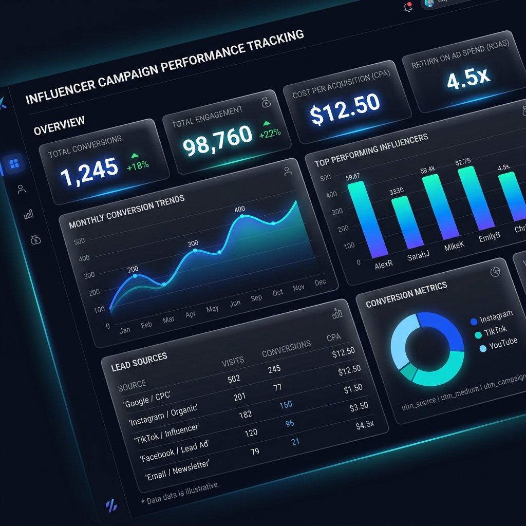 GrowBoostly campaign tracking dashboard UI